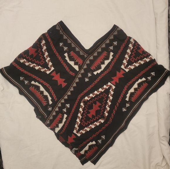 Johnny Was navy southwestern embroidered poncho S $285 - Picture 8 of 16